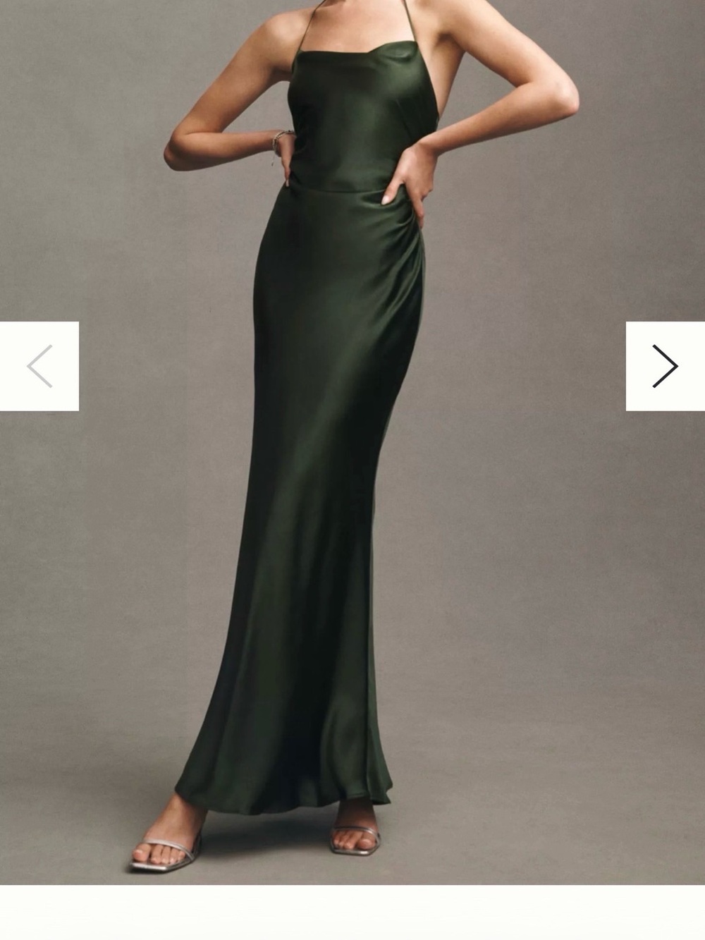 BHLDN Anthropologie Cowl Neck Satin Maxi Dress